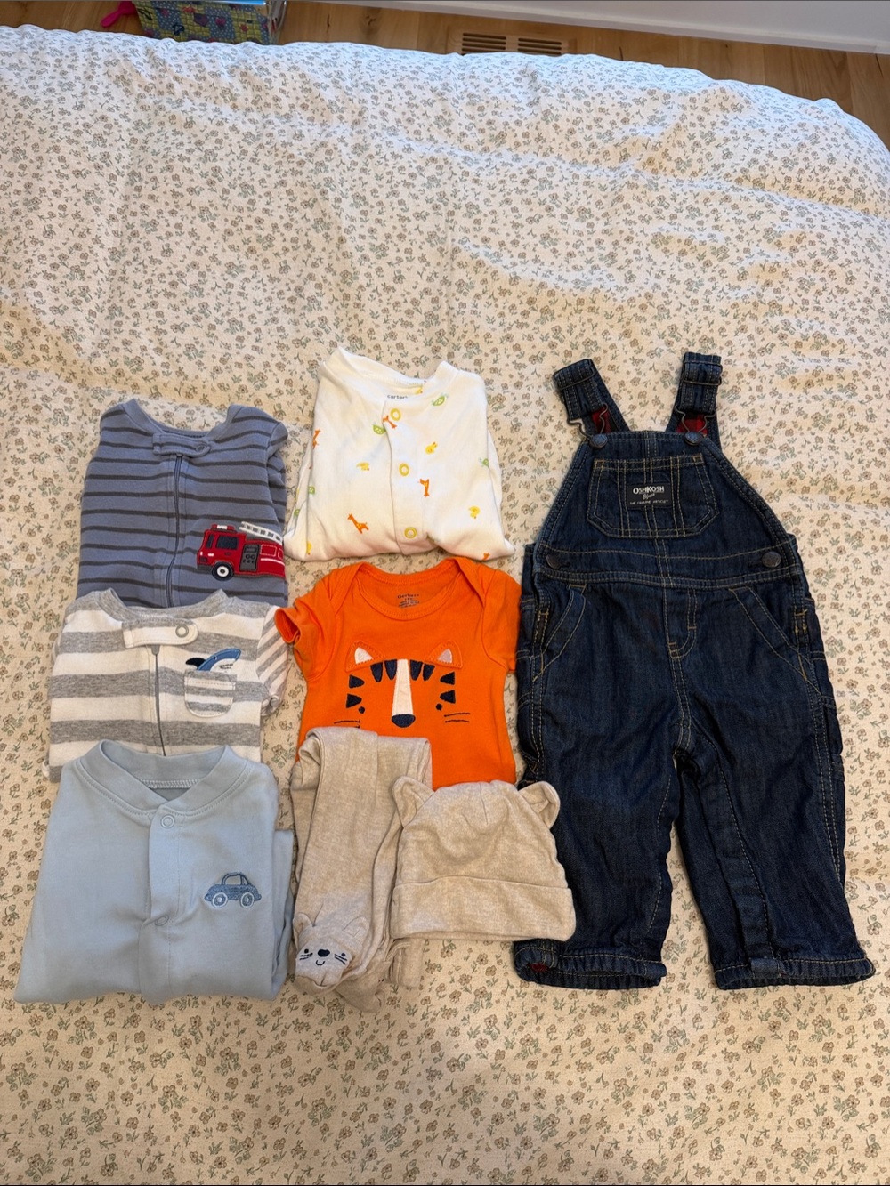 Baby Boy Mixed Outfit Lot with Denim OshKOSH Overalls